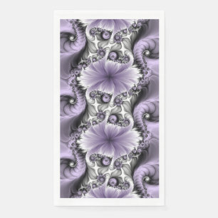 Lilac Illusion Abstract Floral Fractal Art Fantasy Paper Guest Towels