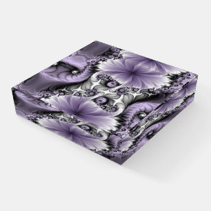 Lilac Illusion Abstract Floral Fractal Art Fantasy Paperweight