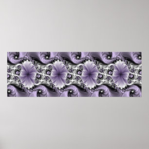 Lilac Illusion Abstract Floral Fractal Art Fantasy Poster
