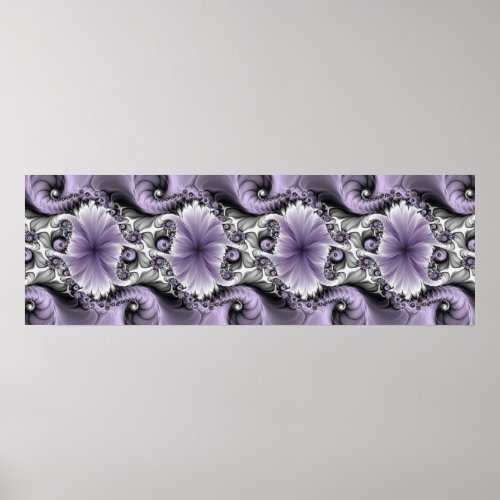 Lilac Illusion Abstract Floral Fractal Art Fantasy Poster