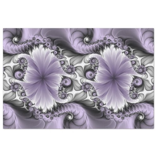 Lilac Illusion Abstract Floral Fractal Art Fantasy Tissue Paper