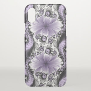 Lilac Illusion Abstract Floral Fractal Art Fantasy iPhone X Case