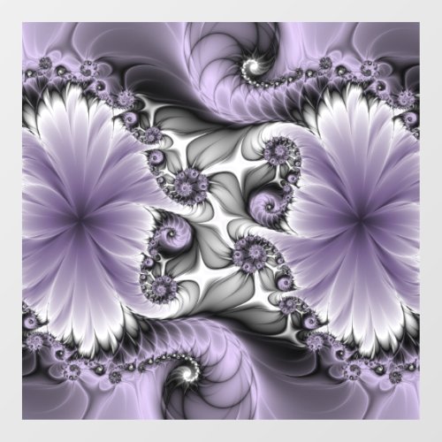 Lilac Illusion Abstract Floral Fractal Art Fantasy Window Cling