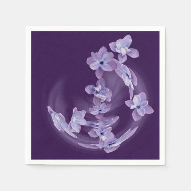 Lilac in circle paper napkins (Front)