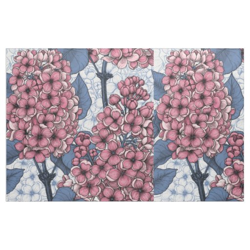 Lilac in pink and blue fabric