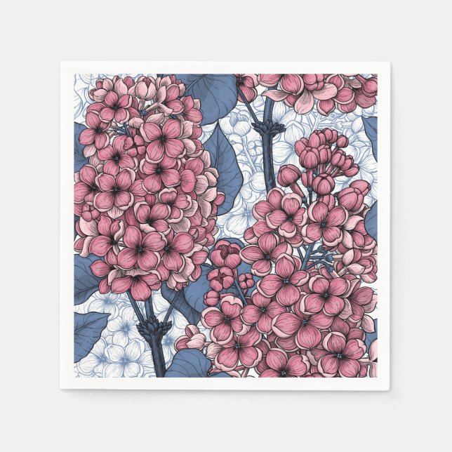 Lilac in pink and blue napkins (Front)