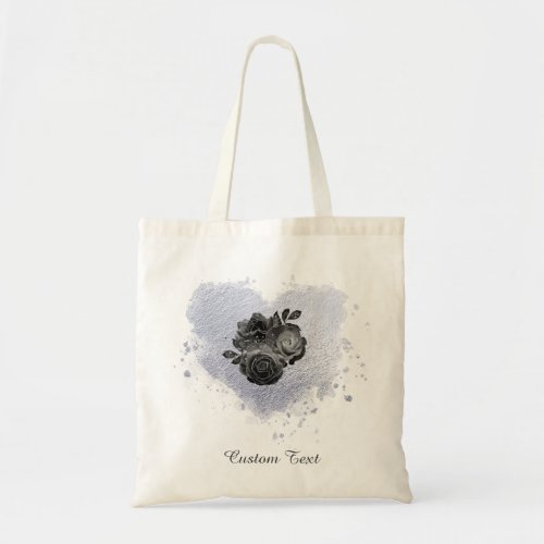  Lilac Iridescent Heart Flowers Personalize Tote Bag