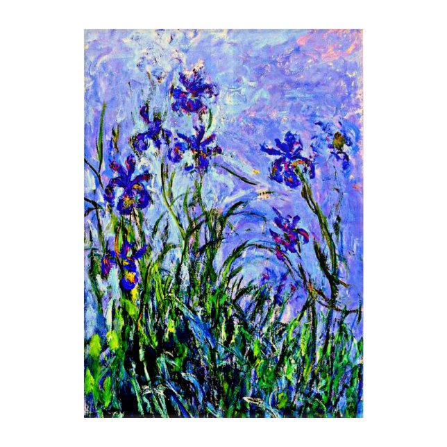 Lilac Irises by Claude Monet, Acrylic Print (Front)