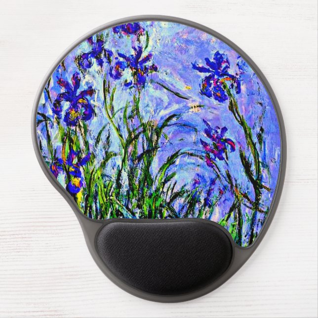 Lilac Irises by Claude Monet Gel Mouse Pad (Front)