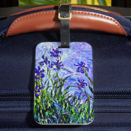 Lilac Irises by Claude Monet Luggage Tag