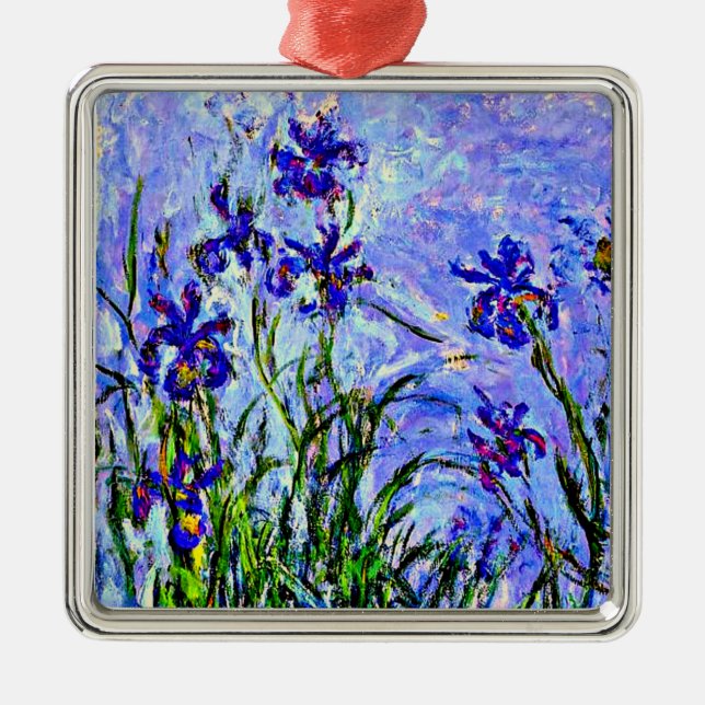 Lilac Irises by Claude Monet, Metal Ornament (Front)