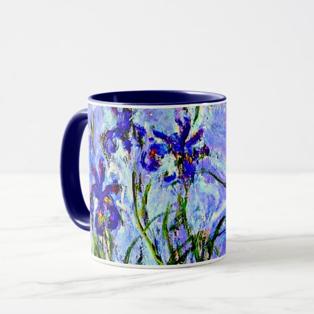 Lilac Irises by Claude Monet Mug (Front Left)