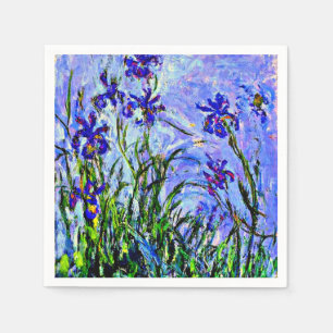 Lilac Irises by Claude Monet Napkins