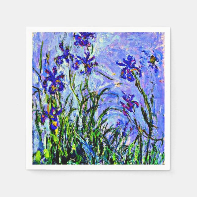 Lilac Irises by Claude Monet Napkins (Front)