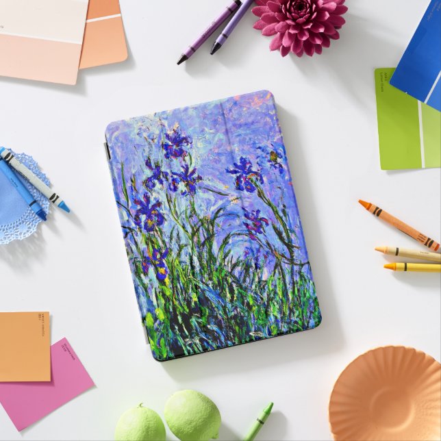 Lilac Irises fine art by Claude Monet, iPad Pro Cover (Desk)