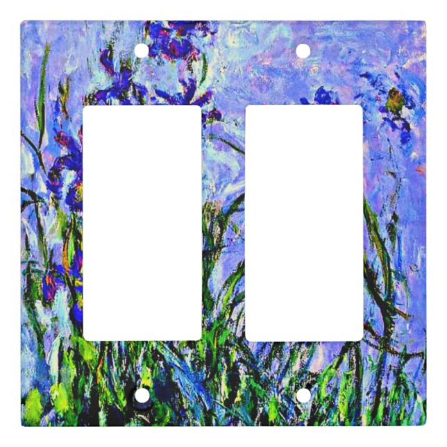 Lilac Irises fine art by Claude Monet, Light Switch Cover (Front)