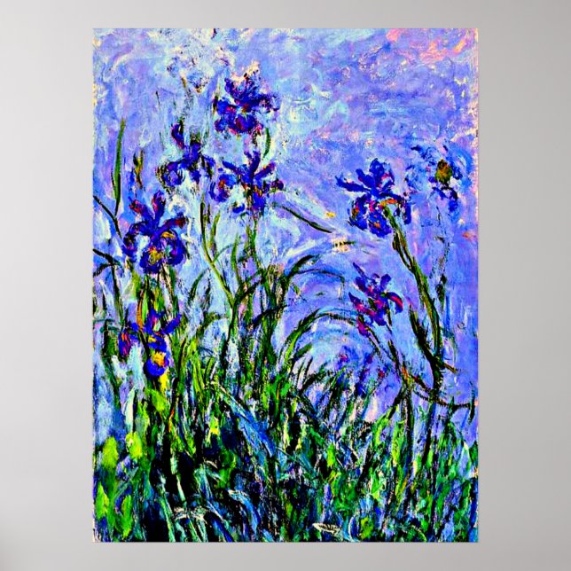 Lilac Irises fine art by Claude Monet, Poster (Front)
