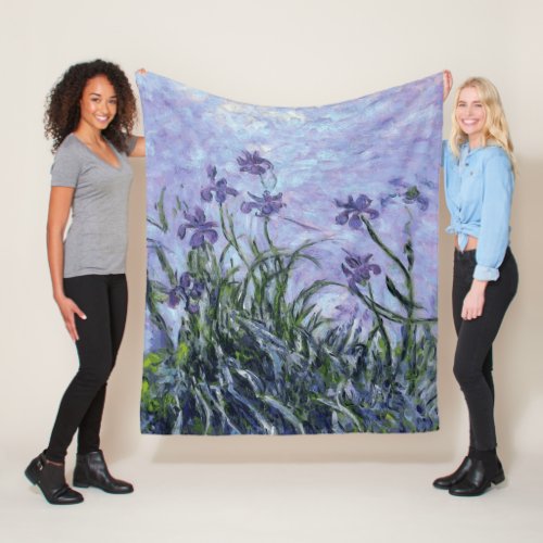 Lilac Irises  Fleece Blanket