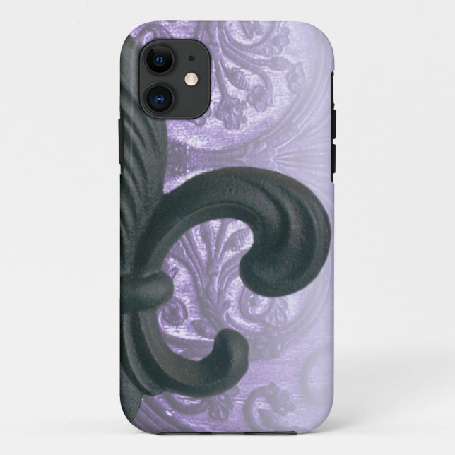 "lilac" iron fleur de lis Case-Mate iPhone case (Back)