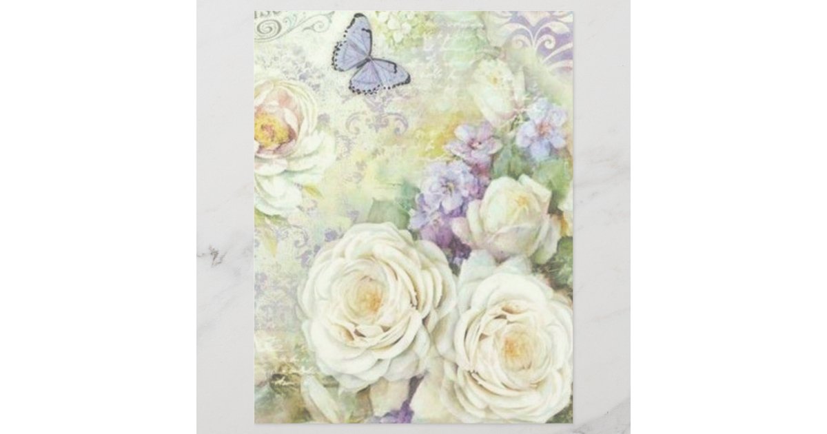Lilac Purple Gray Pastel Floral Scrapbook Paper