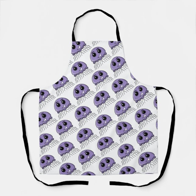 Lilac Jellyfriend Cartoon Apron (Front)