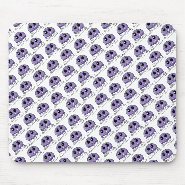 Lilac Jellyfriend Cartoon Mouse Pad (Front)