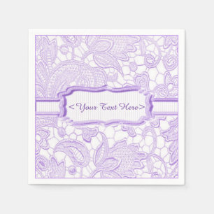 Lilac Lace Elegant Purple Personalized Napkins