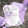 Lilac Lavender and Silver Princess Quince Birthday Invitation