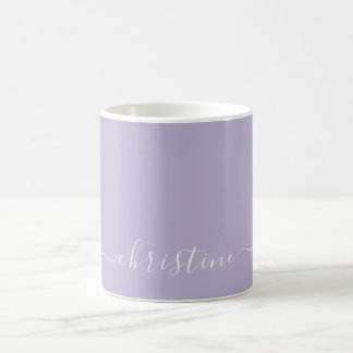 Lilac Lavender C123 & White Minimalist Name Custom Coffee Mug