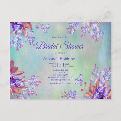 Lilac Lavender Flower Bridal Shower Postcard
