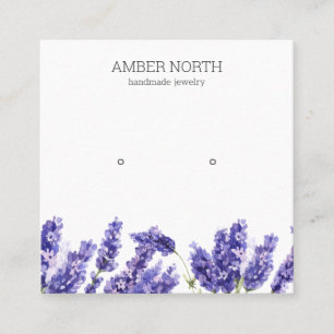 Lilac Lavender Flower Jewelry Stud Earring Display Square Business Card