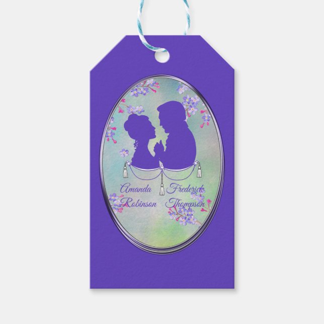 Lilac Lavender Flower Wedding Gift Tags (Front)