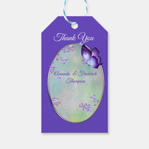 Lilac Lavender Flower Wedding Gift Tags