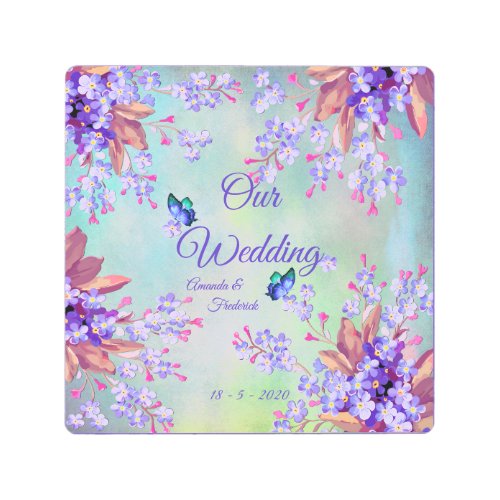 Lilac Lavender Flower Wedding Metal Print