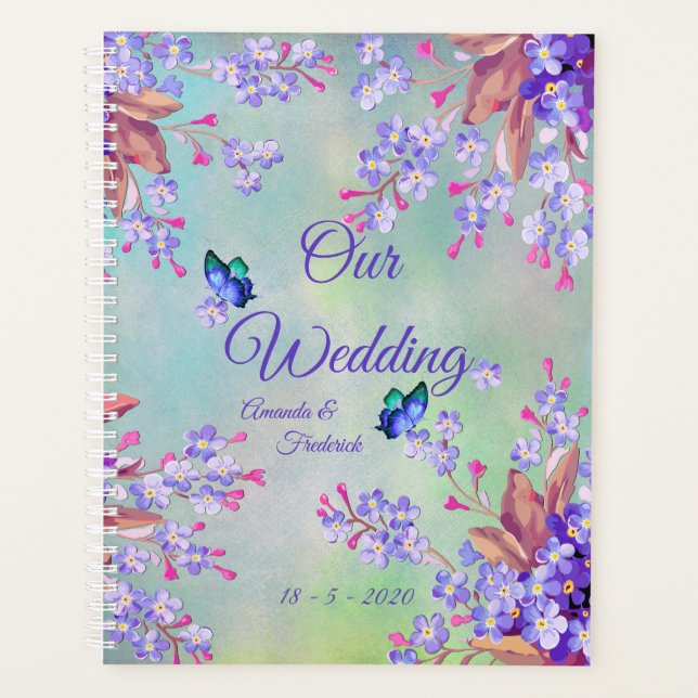 Lilac Lavender Flower Wedding Planner (Front)
