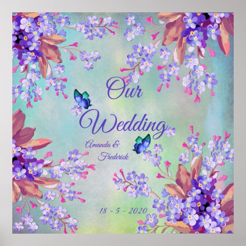 Lilac Lavender Flower Wedding Poster