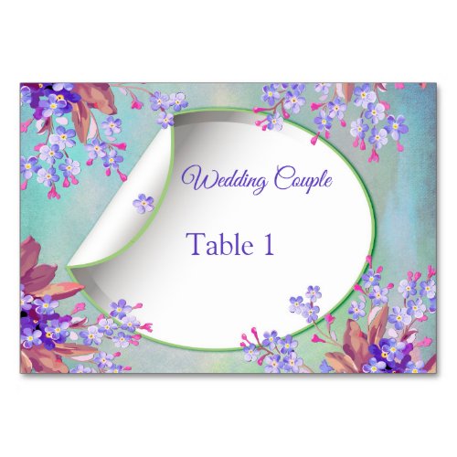 Lilac Lavender Flower Wedding Table Number