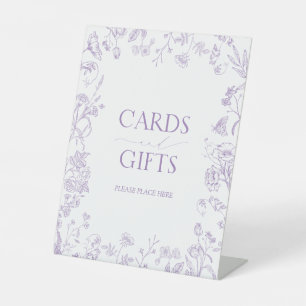 Lilac Lavender French Victorian Bridal Shower Gift Pedestal Sign