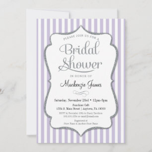 Lilac Lavender Gray Bridal Shower Invitation