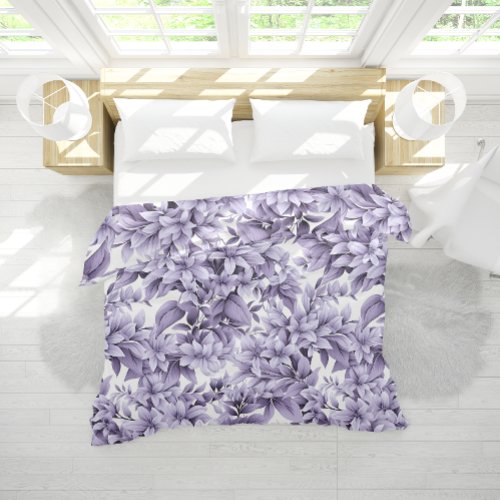 Lilac Lavender Purple Floral Pattern Girly Duvet Cover