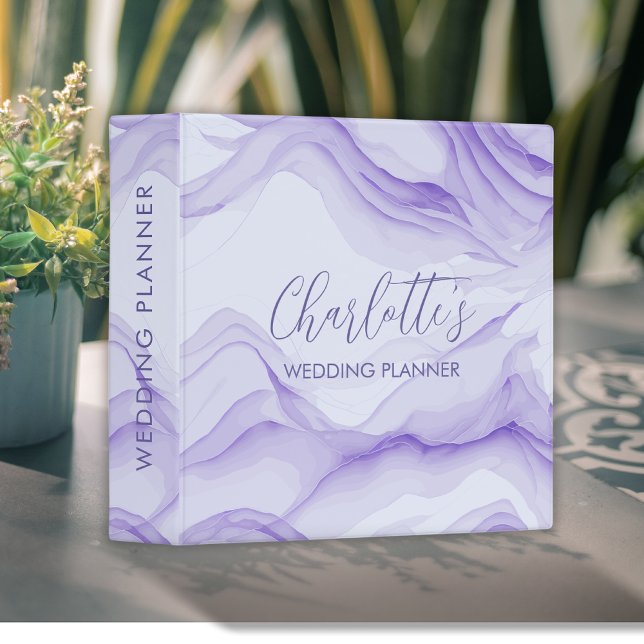 Lilac Lavender Watercolor Custom Wedding Planner 3 Ring Binder (Lilac Lavender Watercolor Custom Wedding Planner 3 Ring Binder
)