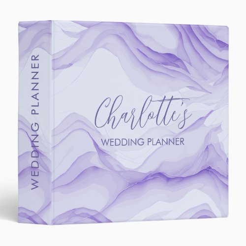 Lilac Lavender Watercolor Custom Wedding Planner 3 Ring Binder