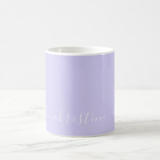 Lilac Lavender & White Minimalist Name Custom 015 Coffee Mug