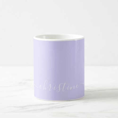 Lilac Lavender  White Minimalist Name Custom 015 Coffee Mug