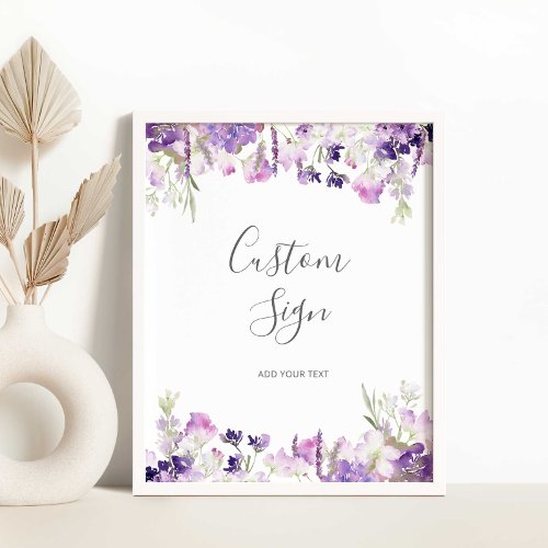 Lilac lavender wildflowers Custom Poster