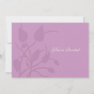 Lilac Leaf Swirl Wedding Invitation
