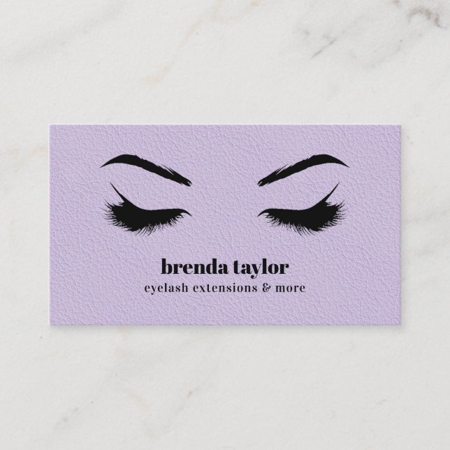 LILAC  LEATHER chic Eyelash Browbar professional Business Card (Front)