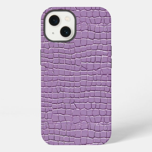 Lilac leather effect pattern iphone case (Back)
