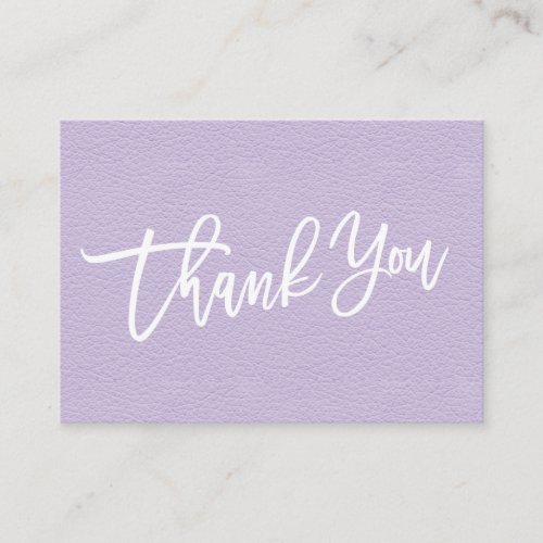 Lilac Leather hand written Thank you customer Enclosure Card