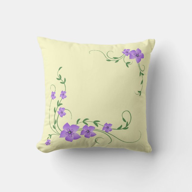 Lilac Lemon Reversible Throw Pillow (Front)